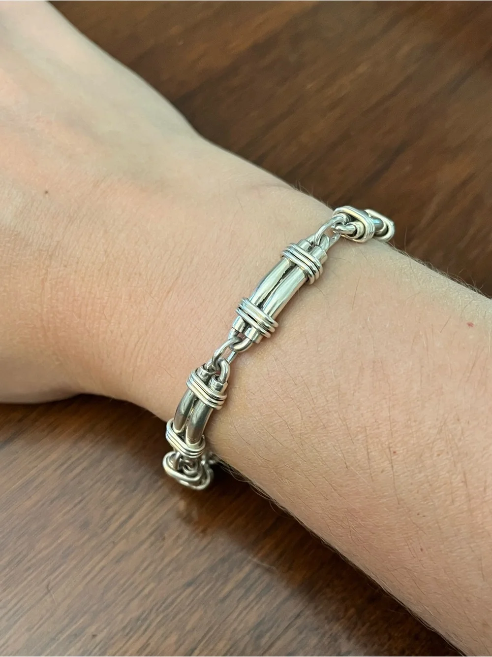 Vintage Sterling Silver Knot Link Bracelet